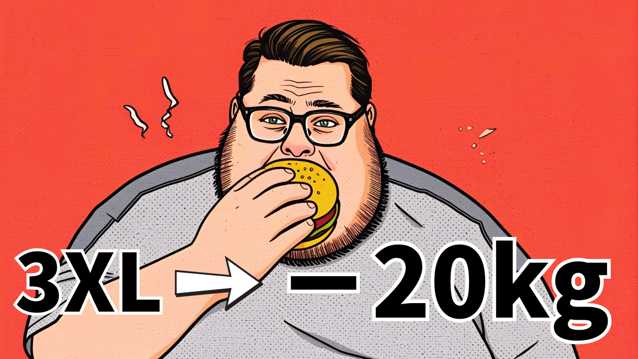 3XLから−20kgの変化を示したダイエット体験のイメージ画像